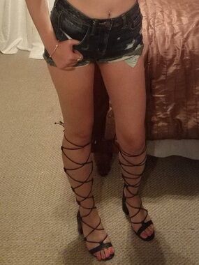 SCHUTZ Sz 9 Gladiator Sandals Lace Up Knee High Y2K BOHO